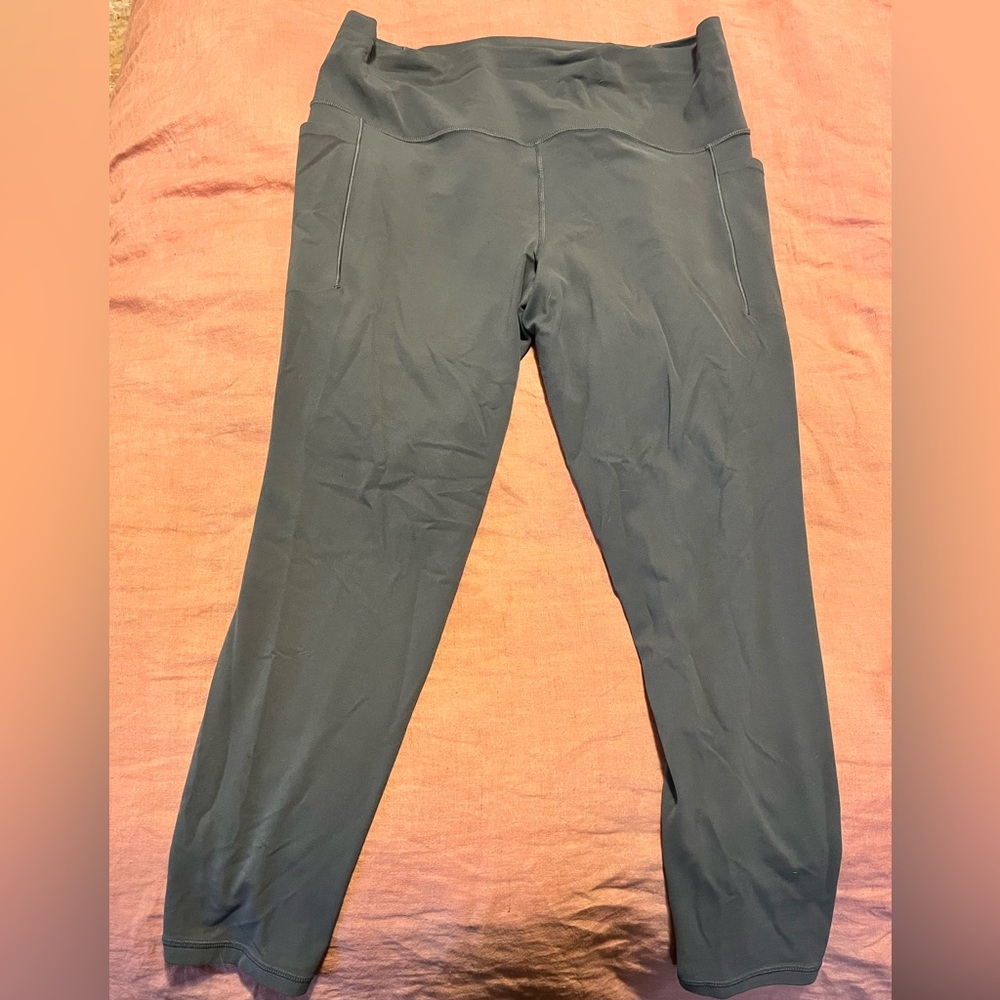 Athleta Charcoal Salutation Stash Tights